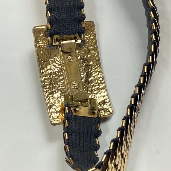 Vintage Metal Tone Gold Escale Elastic Belt main image 9